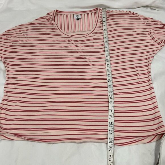 CAbi pink relaxed tickle tee 3/4 sleeve striped top style# 5750 size M - Picture 5 of 6
